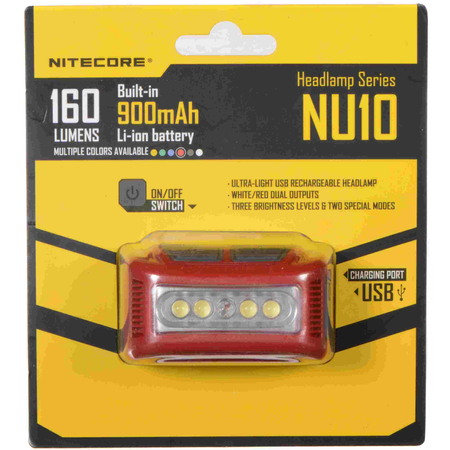 Latarka czołowa Nitecore NU10 Red