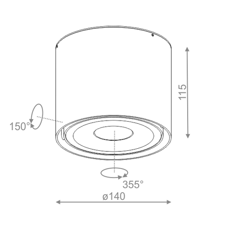 Lampa natynkowa AQForm Tuba 111 Qrled 230V Surface Biały Struktura
