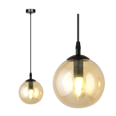 Lampa wisząca COSMO 1 BL MIODOWY Emibig 713/1 czarny/złoty