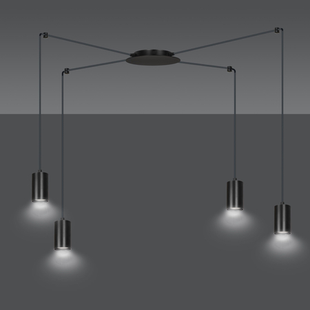 Lampa wisząca TRAKER 4 BL/BLACK Emibig 524/4 czarny