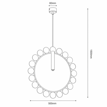 Lampa wisząca Shilo No.O czarna 500mm