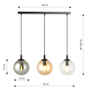 Lampa wisząca COSMO 3 BL MIX Emibig 714/3 czarny/złoty