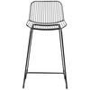 Krzesło barowe MILES czarne 66 cm - metal, ekoskóra