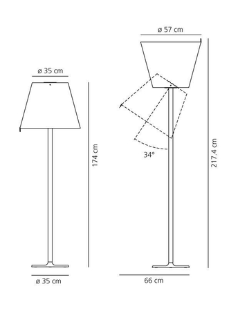 Lampa podłogowa Artemide 0577010A Melampo Mega