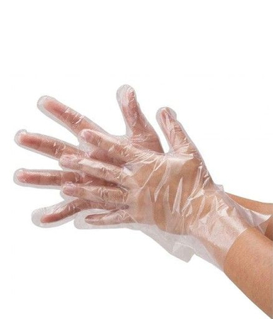 Rękawiczki foliowe zrywki jednorazowe PE 100szt.