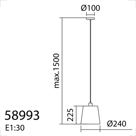 Lampa wisząca DEKO czarny E27 szklany klosz