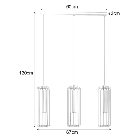 Lampa wisząca GABIA Kaja K-4936 czarny/złoty