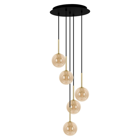 Lampa wisząca Kaja GALAXY K-5561 czarny, złoty, bursztyn