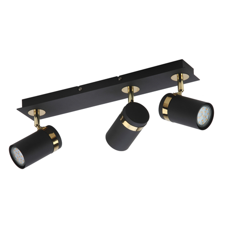 Spot Italux SPL-2031-3 Czarny mat, złoty chrom
