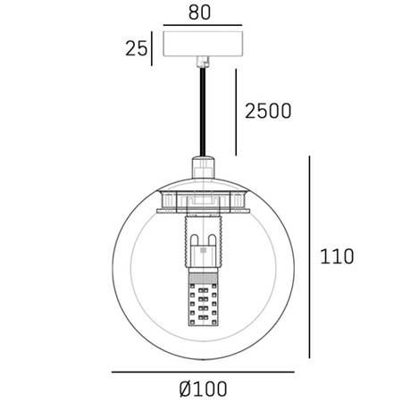 Cosmo Light Lampa wisząca VOLTERRA P01968BR