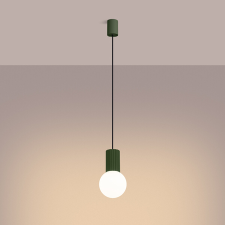 Sollux Lighting Lampa wisząca HALO 1 zielona oliwka SL.1724