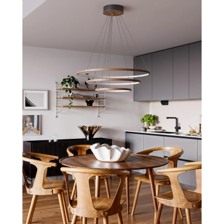 By Rydens Lampa wisząca Trione Ø80 cm orzech 4202250-6003