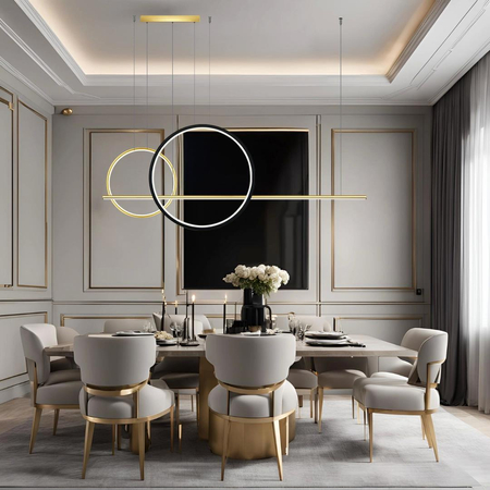 Lampa wisząca Linea No.4 60/40cm złotoczarna 2700k