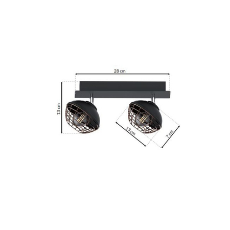 Milagro Lampa sufitowa LOGAN 2xE14 ML4610 CZARNY