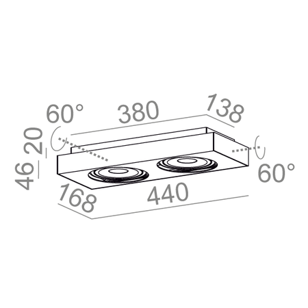 Lampa natynkowa AQForm Sleek Distance 111 x 2 Qrled Surface Biały Struktura