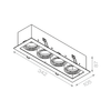 Lampa wpuszczana AQForm Squares 50 x 4 Recessed Biały Struktura