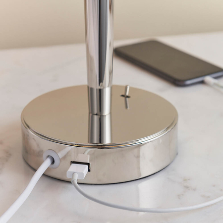 Lampa stołowa Endon Lighting Syon 72175 nikiel