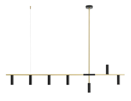 Lampa wisząca TREVO 7 BLACK BRASS Aldex 1083T40 czarny/mosiądz
