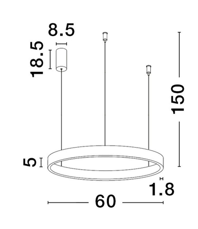 Lampa wisząca Luces Exclusivas BARI - szczotkowanego srebra LE43252