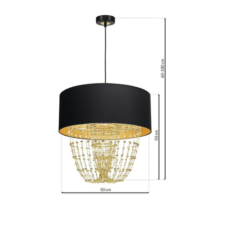 Milagro Lampa wisząca ALMERIA BLACK/GOLD 1xE27 MLP6442 CZARNY / ZŁOTY