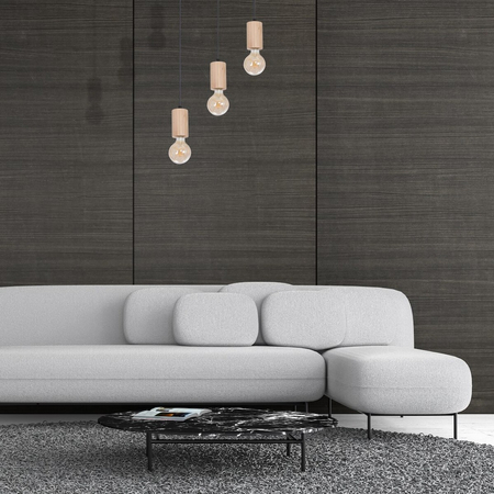 Milagro Lampa wisząca LINES 3xE27 MLP8826 Naturalne drewno