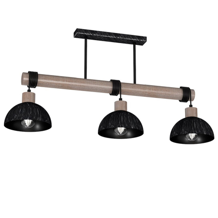 Milagro Lampa wisząca ERIK Sawn black/Patinated wood 3XE27 MLP7640 PRZECIERANY CZARNY / DREWNO PATYNOWANE