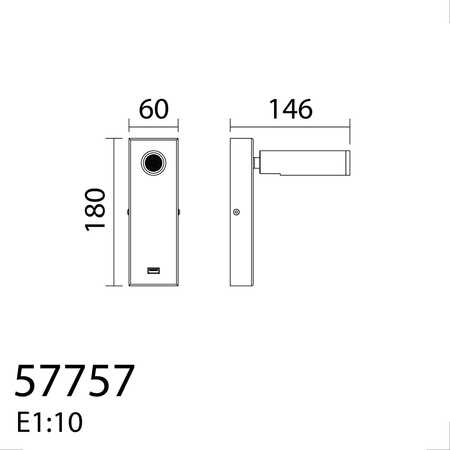 Lampa ścienna CHELSEA LED 3W biały mat 3000K + USB