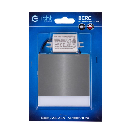 Eko-Light Oprawa schodowa BERG Barwa Neutralna 4000K EKS0407 BIAŁY / SREBRNY