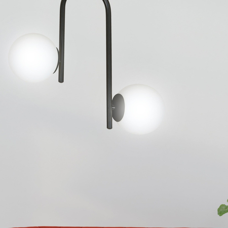 Lampa sufitowa KALF 2 BLACK Emibig 1030/2 biały/czarny