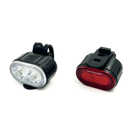 Zestaw lamp rowerowych Falcon Eye TWINS 2.0 120lm + 20lm 