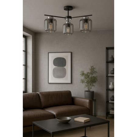 Lampa sufitowa Kaja PIEGA K-5516 czarny, grafitowy, srebrny