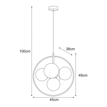 Lampa wisząca Kaja LOGAN K-5369 czarny, bursztynowy
