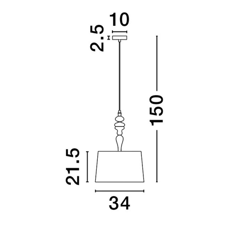 Lampa wisząca Luces Exclusivas LE44204 szary i odcienie szarości, brązowy i odcienie brązu