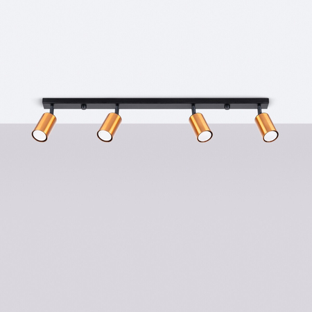 Sollux Lighting Plafon WINX 4L czarny/miedź SL.1379