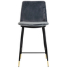 Krzesło barowe DIEGO 65 ciemny szary - welur, podstawa czarno złota
