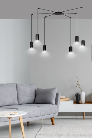 Lampa wisząca TRAKER 6 BL/BLACK Emibig 524/6 czarny