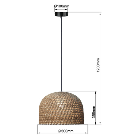 Light Prestige Rattanowa lampa wisząca Kanso 50 cm jasne drewno 1xE27 LP-2025/1P 50 cm