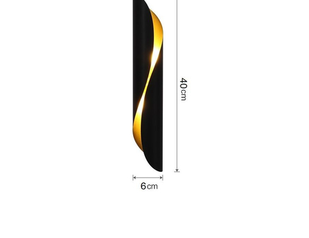 Kinkiet Abigali Drill Czarno-Złoty 2xE14