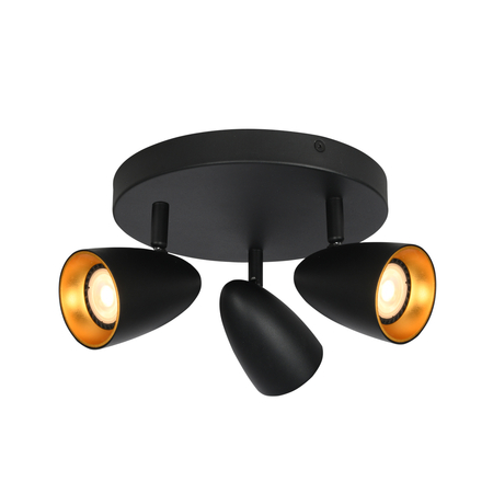Spot Italux SPL-36748-3R-BK-GD Czarny, złoty