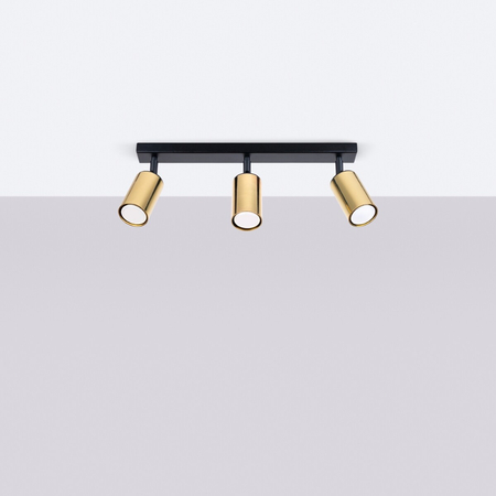 Sollux Lighting Plafon WINX 3 czarny/złoty SL.1384