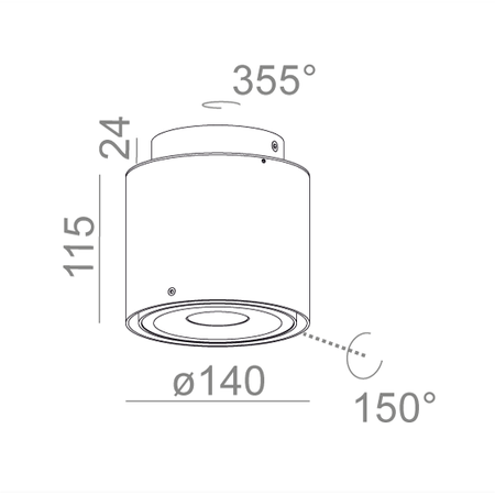 Lampa natynkowa AQForm Tuba Distance 111 x 1 Qrled Surface Biały Struktura