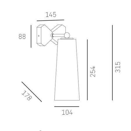 Cosmo Light Kinkiet BOW W01169BK