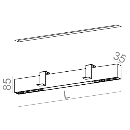 Lampa wpuszczana AQForm Rafter Points LED Section Recessed Biały Struktura