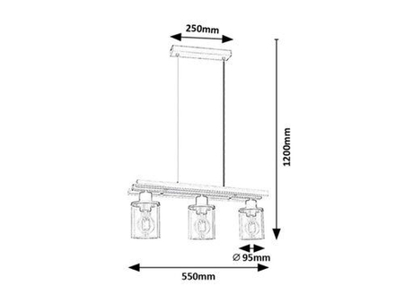 Lampa wisząca Rabalux Niylah 72083 czarny