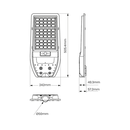 Eko-Light Latarnia Solarna Via 100W 1200lm 6000K EKO9094 CZARNY