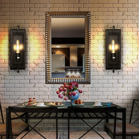 Loftowy Kinkiet Abigali Retro Simple, czarny 1xE27