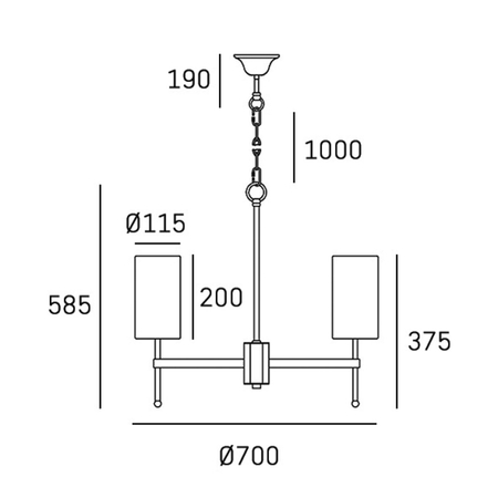 Cosmo Light Lampa wisząca DENVER P06970BR-WH