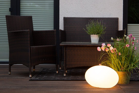 Kropla LED Lampa solarna zewnętrzna ogrodowa przenośna 2900K Biała ciepła 24x42 32420S biały