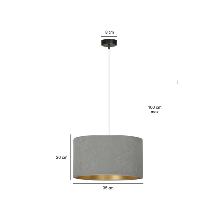 Lampa wisząca HILDE 1 BL GRAY Emibig 1050/1 czarny/chrom