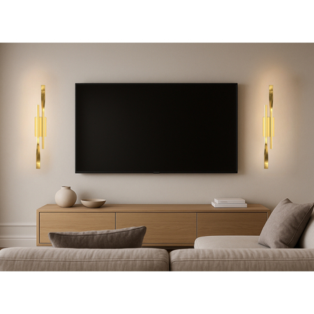 Kinkiet LED Abigali Vargo 12W nowoczesny 42cm złoty